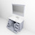 Lexora Dukes 48" Dark Grey Single Vanity Cabinet, White Carrara Marble Top, White Square Sink and 46" Mirror w/ Faucet