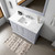 Lexora Dukes 48" Dark Grey Single Vanity Cabinet, White Carrara Marble Top, White Square Sink and 46" Mirror w/ Faucet