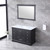 Lexora Dukes 48" Espresso Single Vanity, White Carrara Marble Top, White Square Sink and 46" Mirror w/ Faucet