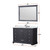 Lexora Dukes 48" Espresso Single Vanity Cabinet, White Carrara Marble Top, White Square Sink and 46" Mirror w/ Faucet