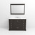Lexora Dukes 48" Espresso Single Vanity Cabinet, White Carrara Marble Top, White Square Sink and 46" Mirror w/ Faucet