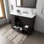 Lexora Dukes 48" Espresso Single Vanity Cabinet, White Carrara Marble Top, White Square Sink and 46" Mirror w/ Faucet