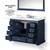 Lexora Dukes 48" Navy Blue Single Vanity Cabinet, no Top and 46" Mirror