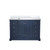 Lexora Dukes 48" Navy Blue Single Vanity Cabinet, White Carrara Marble Top, White Square Sink and no Mirror