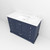 Lexora Dukes 48" Navy Blue Single Vanity Cabinet, White Carrara Marble Top, White Square Sink and no Mirror
