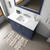 Lexora Dukes 48" Navy Blue Single Vanity Cabinet, White Carrara Marble Top, White Square Sink and no Mirror Lexora Dukes 48" Navy Blue Single Vanity Cabinet, White Carrara Marble Top, White Square Sink and no Mirror