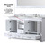 Lexora Dukes 60" White Double Vanity Cabinet, White Carrara Marble Top, White Square Sinks and 58" Mirror w/ Faucets