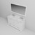 Lexora Dukes 60" White Double Vanity Cabinet, White Carrara Marble Top, White Square Sinks and 58" Mirror w/ Faucets
