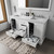Lexora Dukes 60" White Double Vanity Cabinet, White Carrara Marble Top, White Square Sinks and 58" Mirror w/ Faucets