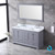 Lexora Dukes 60" Dark Grey Double Vanity, White Carrara Marble Top, White Square Sinks and 58" Mirror w/ Faucets