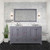 Lexora Dukes 60" Dark Grey Double Vanity Cabinet, White Carrara Marble Top, White Square Sinks and 58" Mirror w/ Faucets