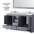 Lexora Dukes 60" Dark Grey Double Vanity Cabinet, White Carrara Marble Top, White Square Sinks and 58" Mirror w/ Faucets