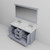 Lexora Dukes 60" Dark Grey Double Vanity Cabinet, White Carrara Marble Top, White Square Sinks and 58" Mirror w/ Faucets