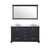 Lexora Dukes 60" Espresso Double Vanity Cabinet, White Carrara Marble Top, White Square Sinks and 58" Mirror w/ Faucets