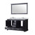 Lexora Dukes 60" Espresso Double Vanity Cabinet, White Carrara Marble Top, White Square Sinks and 58" Mirror w/ Faucets