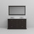 Lexora Dukes 60" Espresso Double Vanity Cabinet, White Carrara Marble Top, White Square Sinks and 58" Mirror w/ Faucets