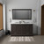 Lexora Dukes 60" Espresso Double Vanity Cabinet, White Carrara Marble Top, White Square Sinks and 58" Mirror w/ Faucets