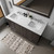 Lexora Dukes 60" Espresso Double Vanity Cabinet, White Carrara Marble Top, White Square Sinks and 58" Mirror w/ Faucets
