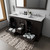 Lexora Dukes 60" Espresso Double Vanity Cabinet, White Carrara Marble Top, White Square Sinks and 58" Mirror w/ Faucets