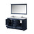Lexora Dukes 60" Navy Blue Double Vanity Cabinet, White Carrara Marble Top, White Square Sinks and 58" Mirror w/ Faucets