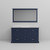 Lexora Dukes 60" Navy Blue Double Vanity Cabinet, White Carrara Marble Top, White Square Sinks and 58" Mirror