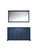 Lexora Dukes 60" Navy Blue Double Vanity Cabinet, no Top and 58" Mirror