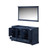 Lexora Dukes 60" Navy Blue Double Vanity Cabinet, no Top and 58" Mirror