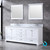 Lexora Dukes 80" White Double Vanity, White Carrara Marble Top, White Square Sinks and 30" Mirrors w/ Faucets