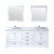 Lexora Dukes 80" White Double Vanity Cabinet, White Carrara Marble Top, White Square Sinks and 30" Mirrors w/ Faucets
