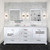 Lexora Dukes 80" White Double Vanity Cabinet, White Carrara Marble Top, White Square Sinks and 30" Mirrors w/ Faucets