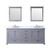 Lexora Dukes 80" Dark Grey Double Vanity Cabinet, White Carrara Marble Top, White Square Sinks and 30" Mirrors w/ Faucets