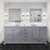 Lexora Dukes 80" Dark Grey Double Vanity Cabinet, White Carrara Marble Top, White Square Sinks and 30" Mirrors w/ Faucets
