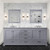 Lexora Dukes 80" Dark Grey Double Vanity Cabinet, White Carrara Marble Top, White Square Sinks and 30" Mirrors w/ Faucets