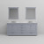 Lexora Dukes 80" Dark Grey Double Vanity Cabinet, White Carrara Marble Top, White Square Sinks and 30" Mirrors w/ Faucets