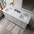 Lexora Dukes 80" Dark Grey Double Vanity Cabinet, White Carrara Marble Top, White Square Sinks and 30" Mirrors w/ Faucets