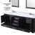 Lexora Dukes 80" Espresso Double Vanity Cabinet, White Carrara Marble Top, White Square Sinks and 30" Mirrors w/ Faucets