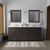 Lexora Dukes 80" Espresso Double Vanity Cabinet, White Carrara Marble Top, White Square Sinks and 30" Mirrors w/ Faucets