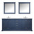 Lexora Dukes 80" Navy Blue Double Vanity, White Carrara Marble Top, White Square Sinks and 30" Mirrors w/ Faucets