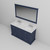 Lexora Dukes 80" Navy Blue Double Vanity Cabinet, White Carrara Marble Top, White Square Sinks and 30" Mirrors w/ Faucets