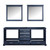 Lexora Dukes 80" Navy Blue Double Vanity, no Top and 30" Mirrors