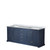 Lexora Dukes 80" Navy Blue Double Vanity Cabinet, White Carrara Marble Top, White Square Sinks and no Mirror