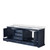 Lexora Dukes 80" Navy Blue Double Vanity Cabinet, White Carrara Marble Top, White Square Sinks and no Mirror
