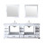 Lexora Dukes 84" White Double Vanity, White Carrara Marble Top, White Square Sinks and 34" Mirrors w/ Faucets