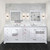 Lexora Dukes 84" White Double Vanity Cabinet, White Carrara Marble Top, White Square Sinks and 34" Mirrors w/ Faucets