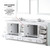 Lexora Dukes 84" White Double Vanity Cabinet, White Carrara Marble Top, White Square Sinks and 34" Mirrors w/ Faucets