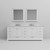 Lexora Dukes 84" White Double Vanity Cabinet, White Carrara Marble Top, White Square Sinks and 34" Mirrors w/ Faucets