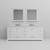 Lexora Dukes 84" White Double Vanity Cabinet, White Carrara Marble Top, White Square Sinks and 34" Mirrors w/ Faucets