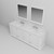Lexora Dukes 84" White Double Vanity Cabinet, White Carrara Marble Top, White Square Sinks and 34" Mirrors w/ Faucets