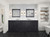 Lexora Dukes 84" Espresso Double Vanity Cabinet, White Carrara Marble Top, White Square Sinks and 34" Mirrors w/ Faucets
