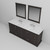 Lexora Dukes 84" Espresso Double Vanity Cabinet, White Carrara Marble Top, White Square Sinks and 34" Mirrors w/ Faucets